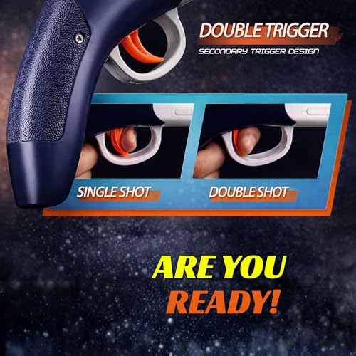 Image of MABLE Double Barrel Shotgun Toy for Kids | Soft Bullet Gun Gift with 10 Darts & 6 Shells | Role-Play Shooting Toy Gun for Kids 6-12 | Indoor Outdoor Play