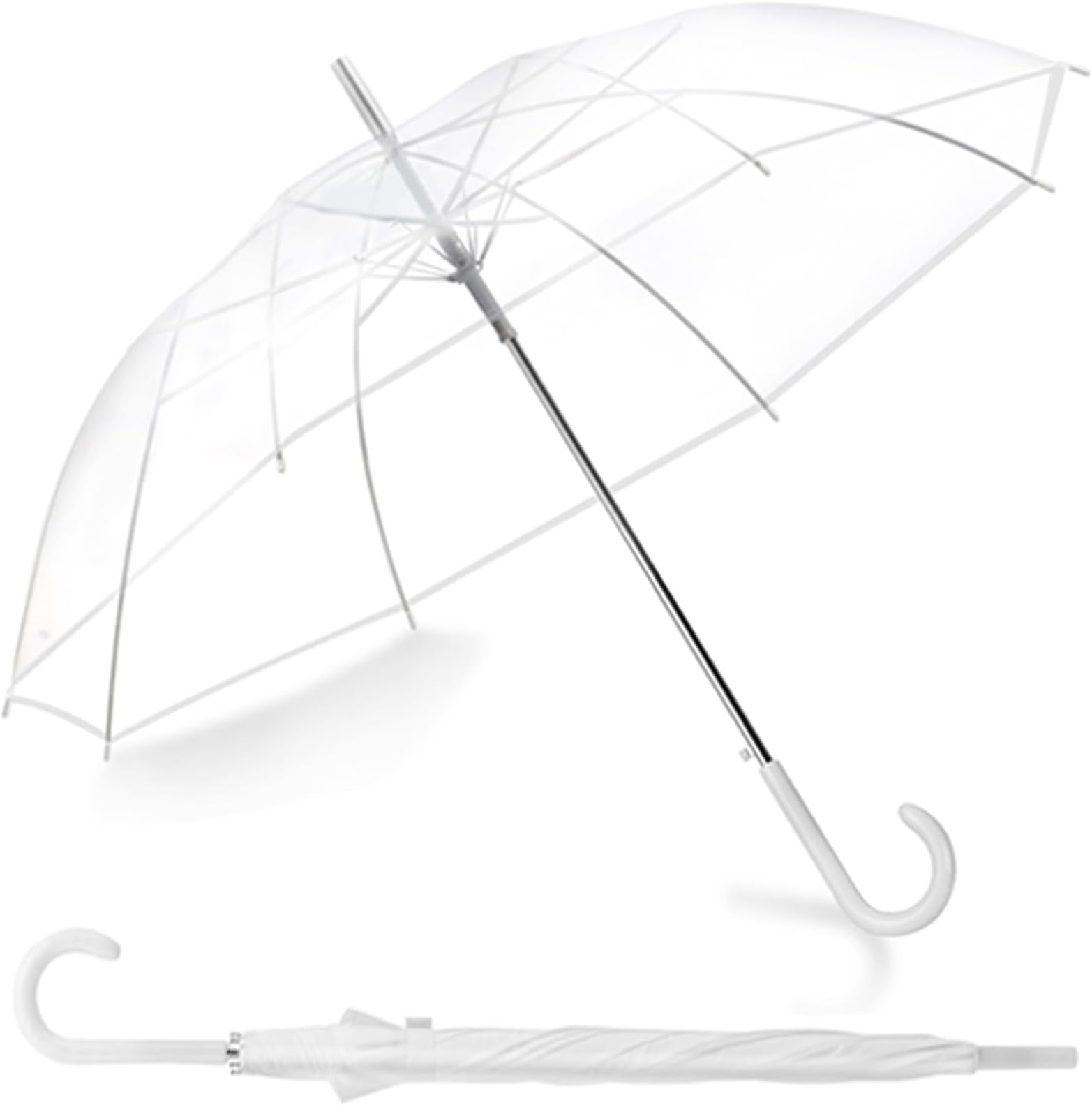Liberty ImportsLarge Clear Umbrella, Rain Windproof Transparent Auto Open Long Stick Umbrella for Photo Prop Travel Outdoor Events