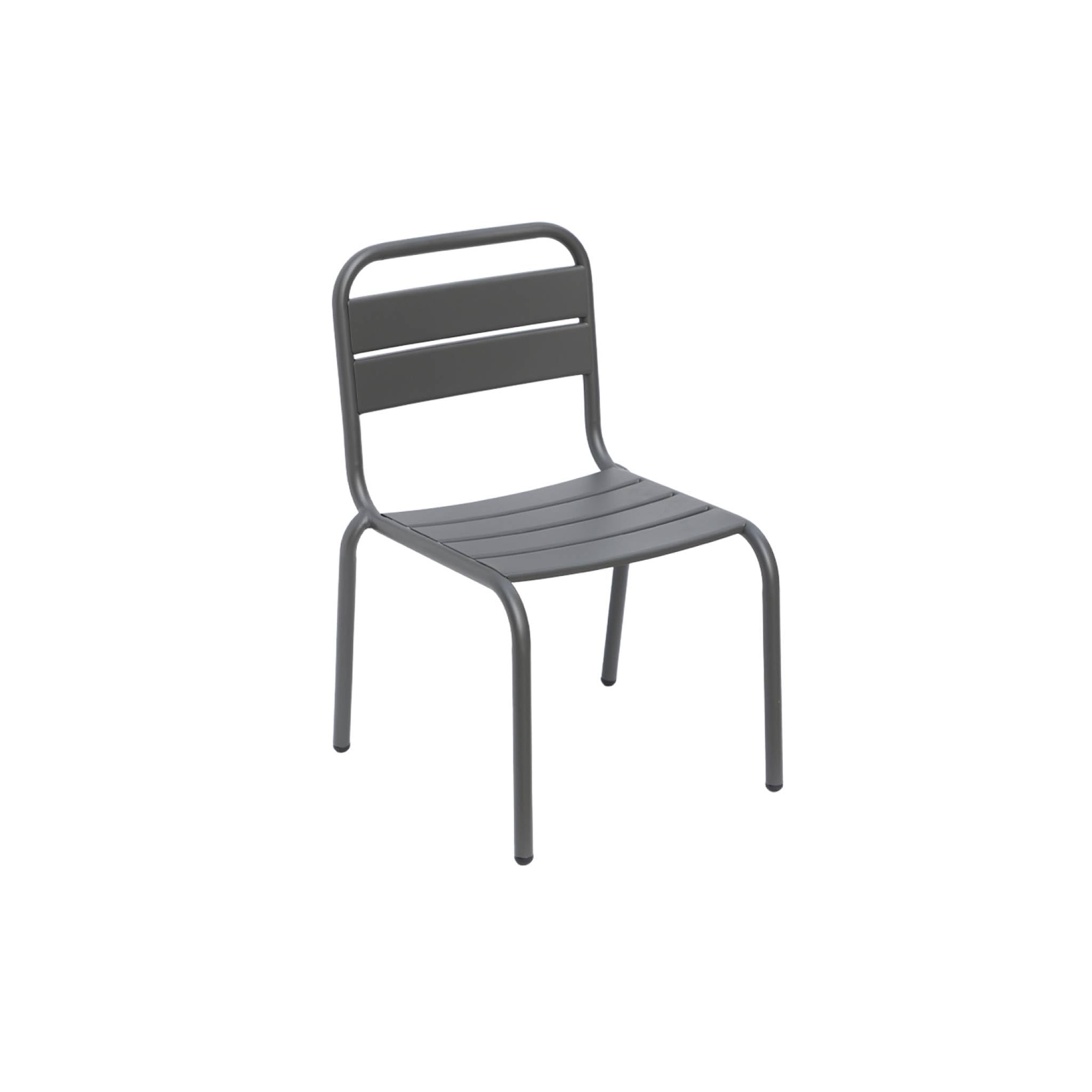 2er-Set anthrazitfarbene Kinderstühle aus Metall - Kristoff