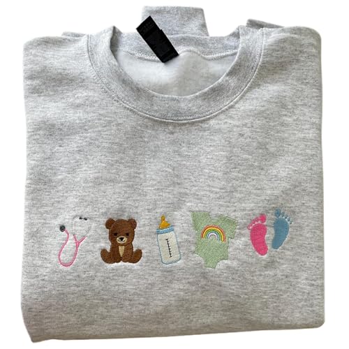 chillever Custom Embroidered Nurse Sweatshirt, Custom Nurse Hoodie, Oversized Graphic Tees Nurses Day Gifts