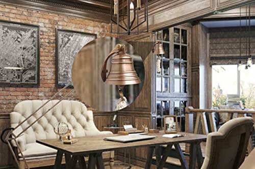 The Metal Magician 2" Antique Brass Bell Quality Marine Wall Mounted Ship Hanging Bell Perfect For Dinner, Indoor, Outdoor, School, Bar, Reception, Last Order & Church #TOP7