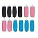 Rovtop 12PCS Doctor Scholl Lima Velvets Mooth - Rodillos Lijadores para Recambio de Lima Dr Scholl Velvet para Remueve Callos para Cuidado de los Pies 4 Grueso Negro, 4 Fino Rosa, 4 Fino Azul