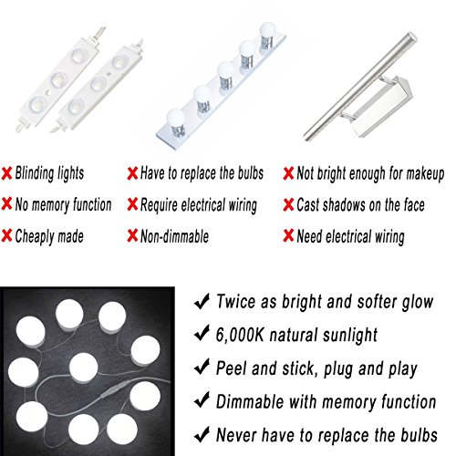 Luci per specchi da trucco in stile Hollywood LED