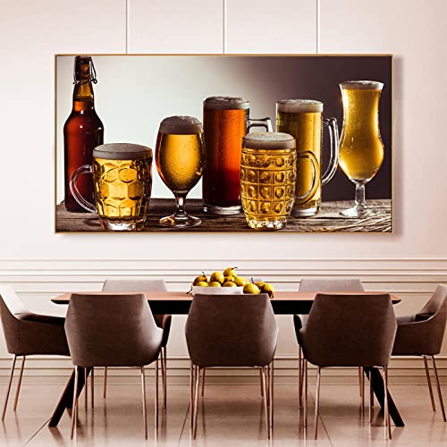 Types de bière toile peinture murale KEBIA 70x140cm grande affiche de bar sans cadre