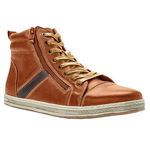 Propet Mens Lucas Hi Skate Shoe, Tan, 9 X-Wide