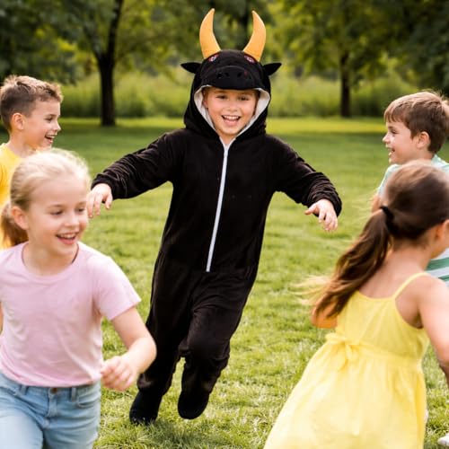 Image of Raj Costume Animal Fancy Dress Costume for Boys & Girls | Hooded Full Body Wildlife Zoo Animal Jumpsuit | Soft Costume for School Function, Fancy Dress, Halloween, Birthday, Cosplay & Role Play