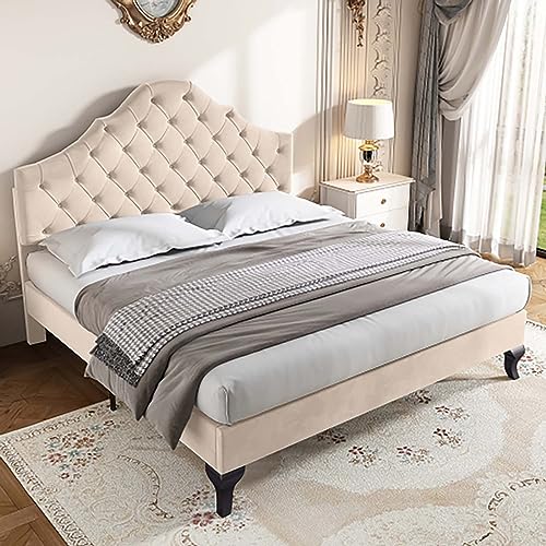 Camas gemelas Camas tapizadas Camas con somieres Cabeceros Respaldos acolchados Marcos de cama modernos sin colchones. Camas para adultos Camas juveniles Muebles tapizados (Offwhite+140 x 190)
