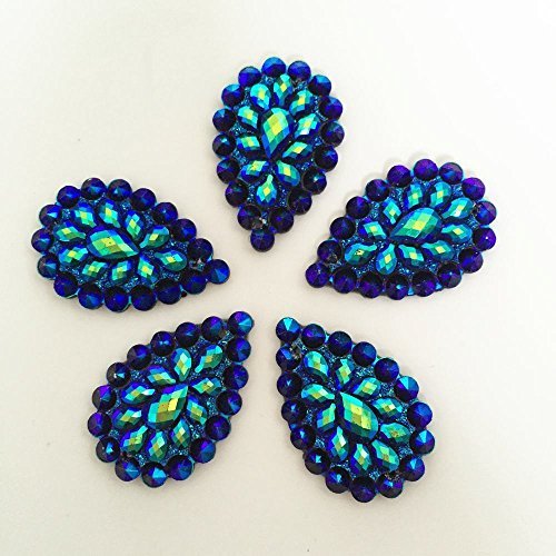 20 Pcs Blue Iridescent Flat Back Teardrop Beads Cabochons Size 20mm X 30mm 20 Pcs Blue Iridescent Flat Back Teardrop Beads Cabochons Size 20mm X 30mm