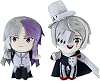 QAHEART 2pcs BSD Soft Figure Oda Sakunosuke and Edgar Allan Poe Throw Pillow Anime Soft Figure Hug Pillow Cushions Home Sofa Decoration Collectible for Fans