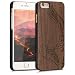 Produktbild kwmobile Apple iPhone 6 / 6S Hülle - Handy Schutzhülle aus Holz - Cover Case Handyhülle für Apple iPhone 6 / 6S - Wellen Design Dunkelbraun