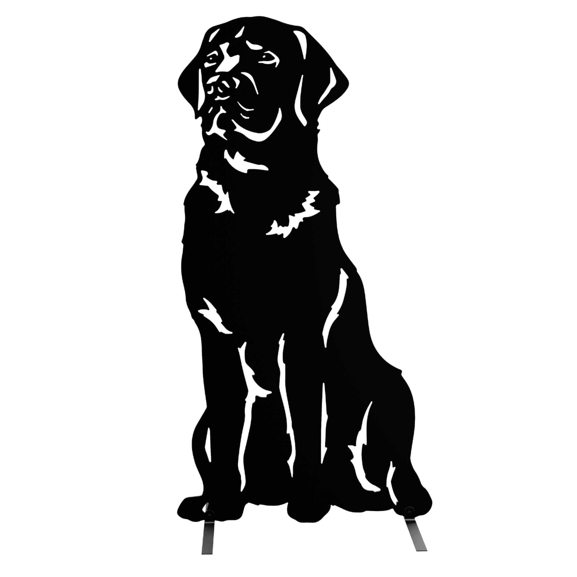 LOGI Black Brown Yellow Labrador Garden Ornament Mom Dog Owner Statue Red Fox Chocolate Retriever Themed Sculpture Door Stop Metal (Black Paint - Black Lab)