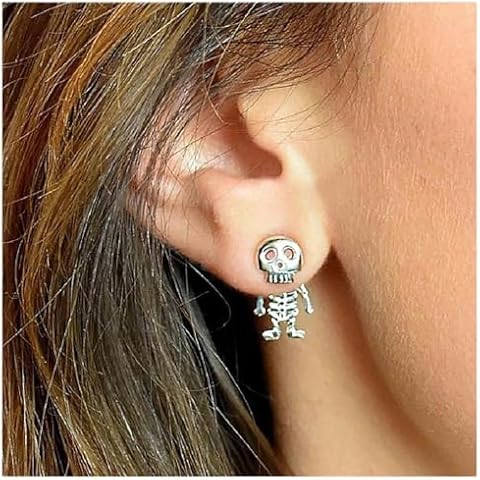Dervivea Gothic Skeleton Skull Earrings for Women Cover