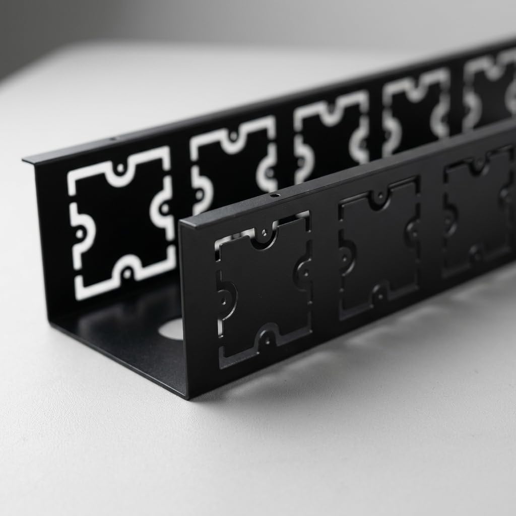 Supporto Organizzatore in Acciaio Carbonio con Viti per Scrivania Operativa Raccoglitore Fili Sotto Banco Contenitore per Postazione Computer, 750mm lungo