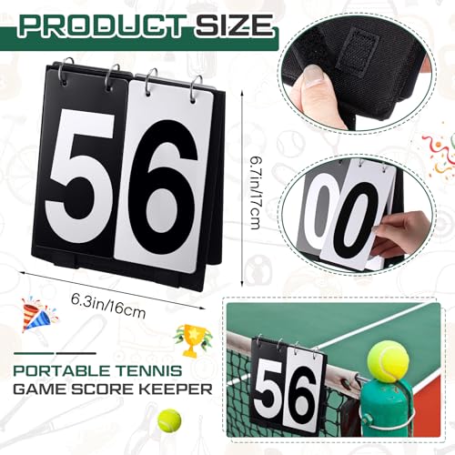 Sonwyoung 2 Pack Over Net Tennis Score Keeper Flip Scoreboards Portable for Volleyball Basketball Coaching Tennis Outdoor (Numbers 0-9,Black) by Sonwyoung - Image 2