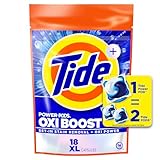 Tide Oxi Boost Power PODS Laundry Detergent Pacs, 18 Count, Set-In Stain Removal + Oxi Power, laundry soap detergent pacs