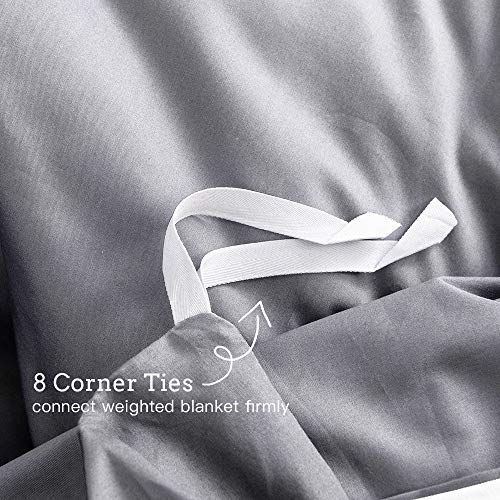 Image of ZonLi Duvet Cover for Weighted Blanket (Light Grey, 60'' x 80''), Breathable Soft Duvet Cover Queen Size Removable Cooling Comforter Cover for All Season