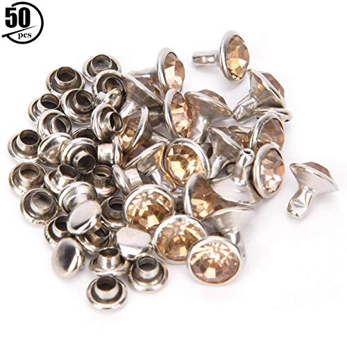 50 set 8 mm strass rivetti di cristallo, borchie