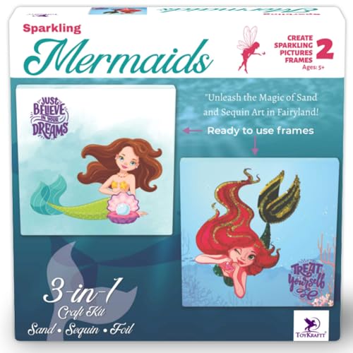 Image of TOYKRAFTT Sparkling Art Mermaids - Sand & Sequin Art Kit for Girls 5+