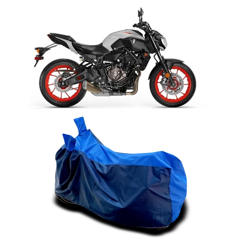 Image of DUFFEL-Two Wheeler Bike Body Cover Compatible for Yamaha Mt 07 Heat Protectio /UV-Rays /Birds Dropping /DustProof /Waterproof All Variants [Nevay Blue]