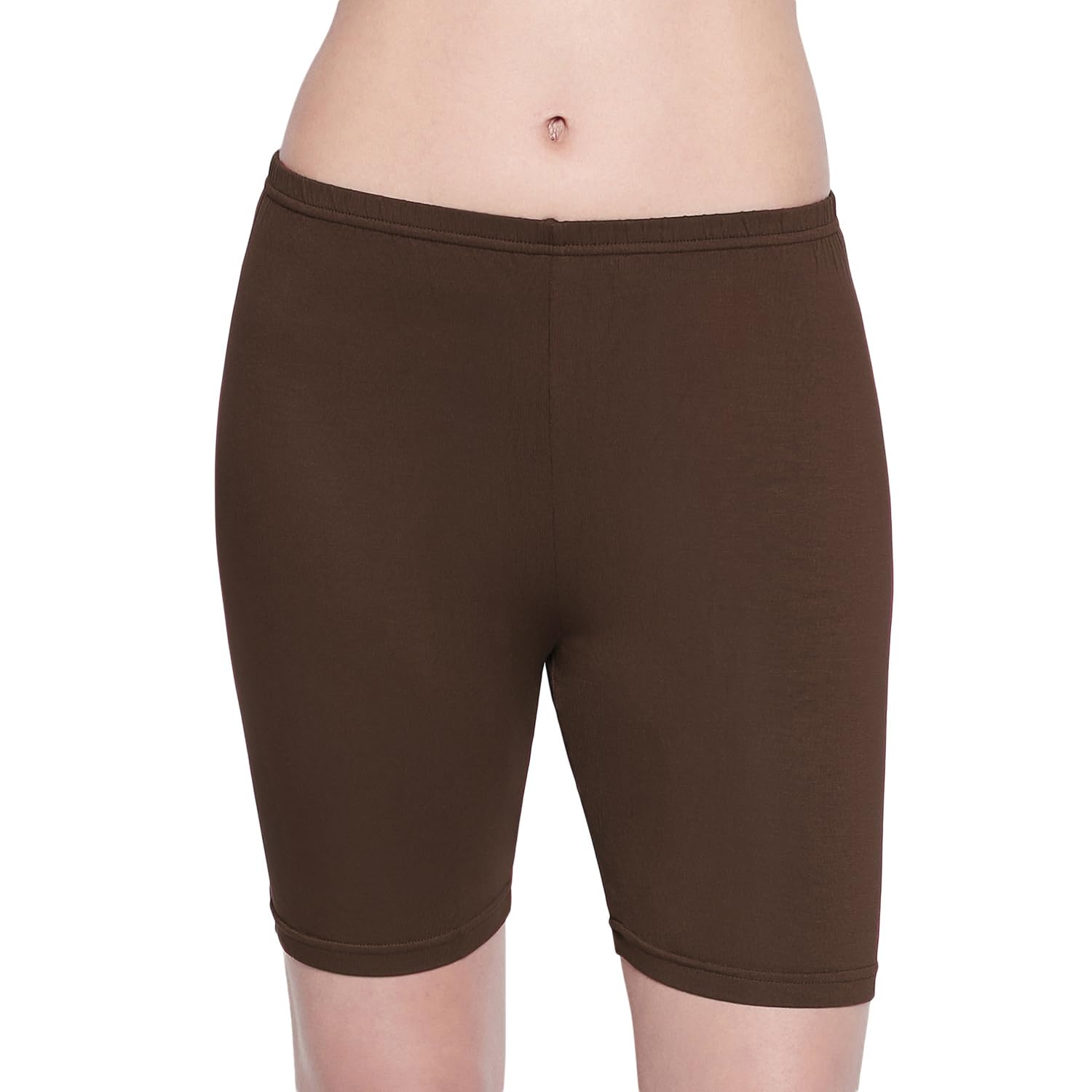 BODYCARE Women's High Coverage Super Combed Cotton Elastane Stretch Mid Waist Shorties with Concealed Waistband