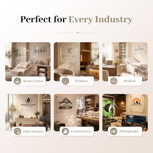 Image of Custom Acrylic Business Sign Personalized Office Logo Wall Sign Storefront | Professional Branding, Business Identity, Reception, Salon, Office, Lobby, Premium Finish, UV Resistant, Easy Installation