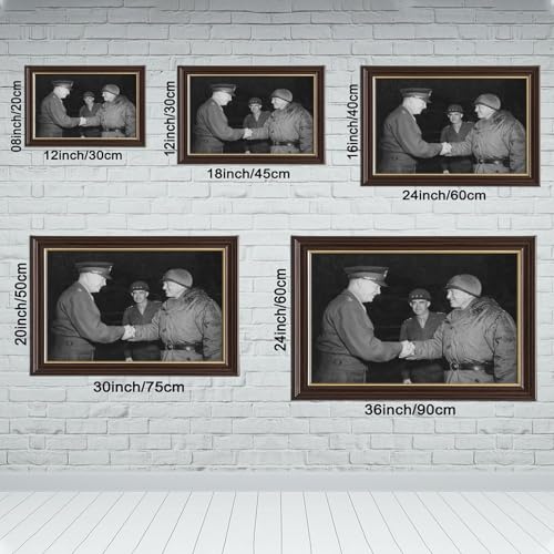 Affiche Bastogne Eisenhower Patton Bradley cadre suspendu 61cm - 2