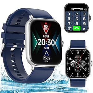 TEZILON Smart Watches Compatible with iPhone Android, 1.81″ HD Screen Sports Trackers Fitness Watch with Bluetooth Call Text Pedometer 24/7 Smartwatch for Women Men