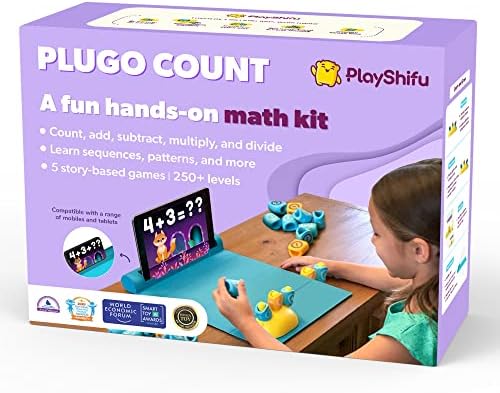 PlayShifu STEM Toy Math Game - Plugo Count (Kit + App with 5 Interactive Math Games) Educational Toy for 4 5 6 7 8 Year Old Birthday Gifts | Story-Based Learning for Kids (Works with tabs/mobiles)