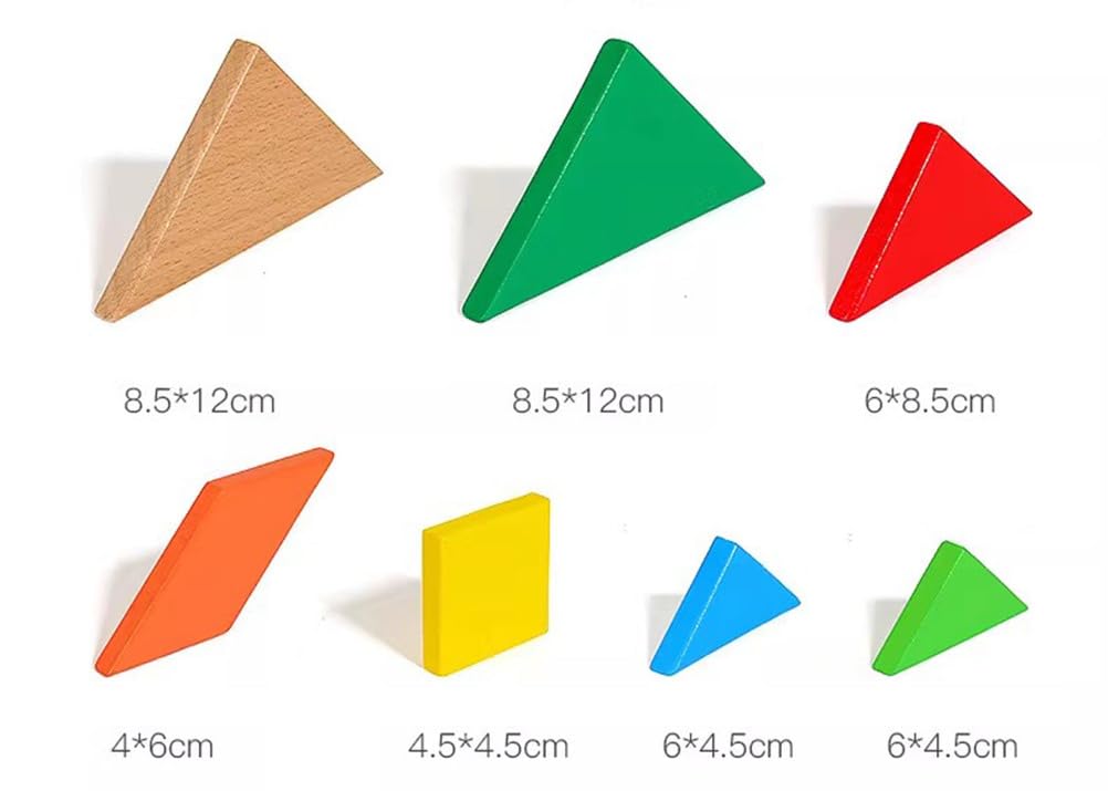 Montessori - Rompecabezas de madera Tangram, formas geométricas Tangram Games