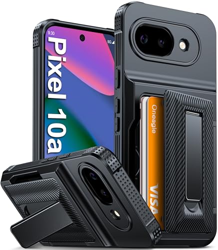 Oneagle Wallet for Google Pixel 10a Case with Card Holder (4-5 Cards) [RFID Blocking] Full Camera Protection, with Metal Kickstand 15FT Mil-Grade Shockproof Heavy Duty Pixel 10a Phone Case 6.3', Black