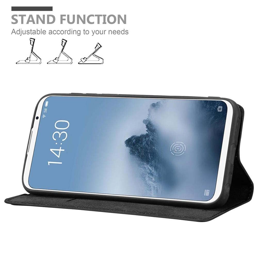 Cadorabo Cover Libro Per MEIZU 16s – Nero Notte, Portafoglio Con Vano Carte E Chiusura Magnetica