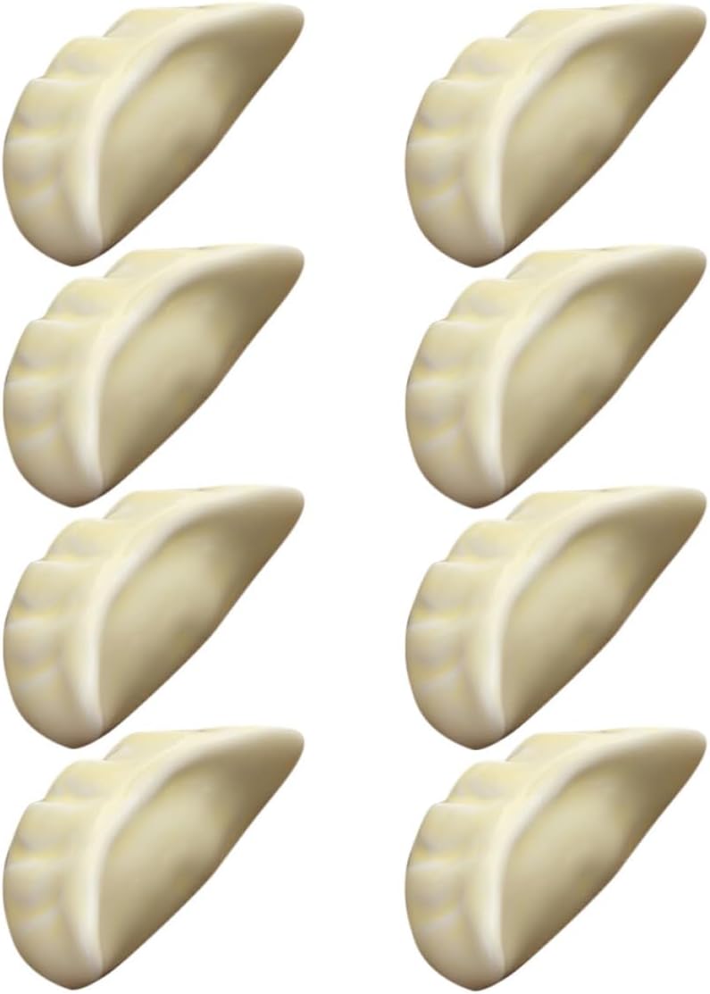 Ciieeo 8pcs Ceramic Chopstick Rest Holders Dumpling Shape Chopsticks and Spoon Holder Easy to Clean Prevents Rolling Beige Tableware for Hotel and Home Dining