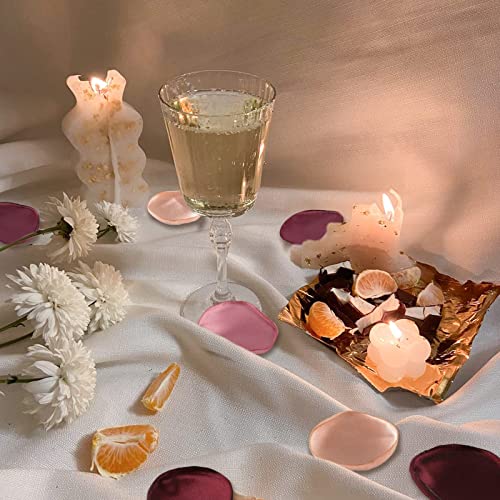 400Pcs Silk Rose Petals Flower Petals For Valentines Day Wedding Flower Girl Scatter Petals Table Centerpieces Aisle Runner Party Dinner Home Decoration (Mix Burgundy) #TOP2