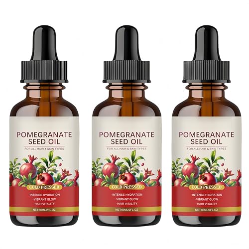 Aceite de semilla de granada - Aceite de semilla de granada 100% natural prensado en frío. Cuidado corporal. Hidrata y nutre profundamente la piel. Mejora su elasticidad (3Piezas)
