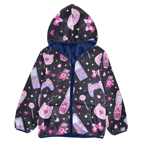 Gamer Girl Girls Fleece Jacket Girls Fall Jacket Girls Zip Up Hoodie Girls Sherpa Jacket 2-10T