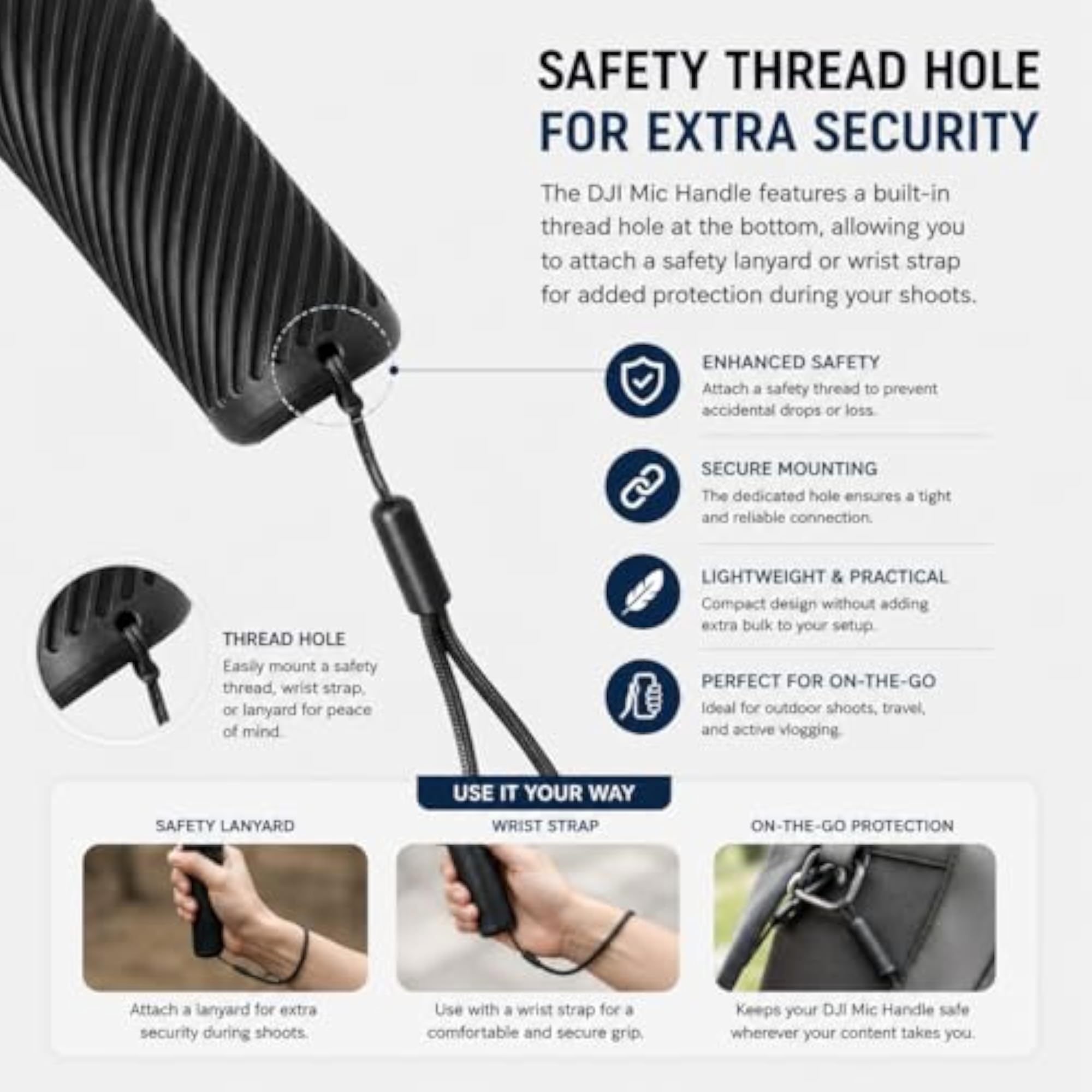 Microphone Adapter Handle for DJI Mic 2