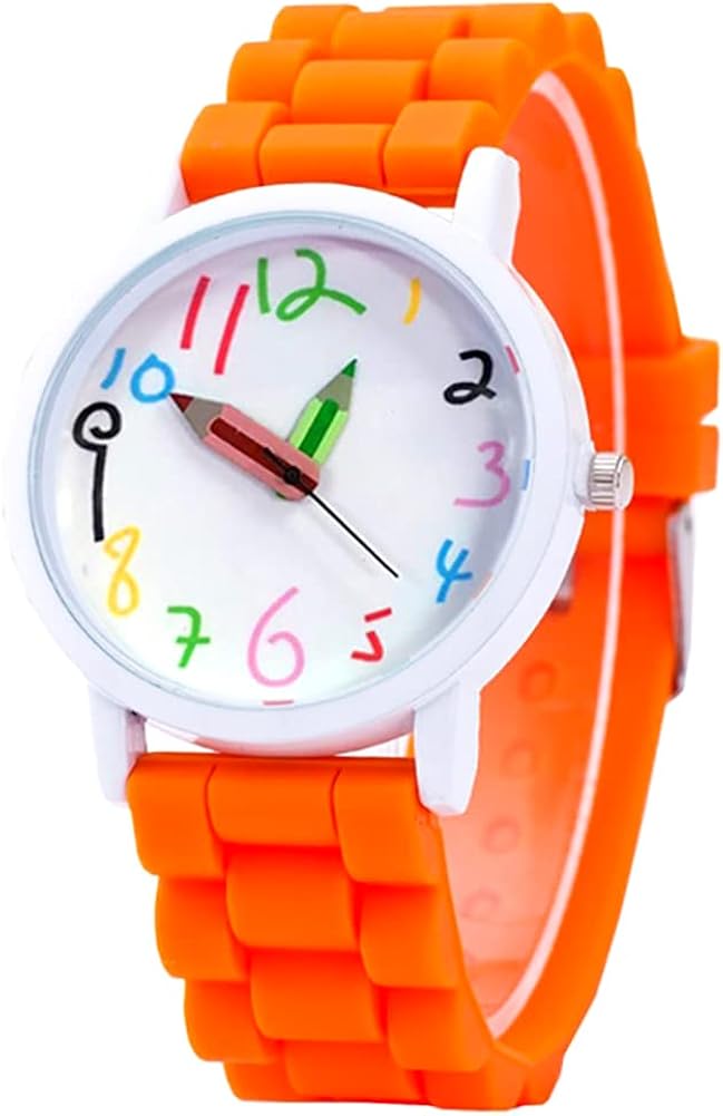 Riogrande カラフル 手 書き 風 文字盤 デザイン シリコン 腕 バンド 時計 ウォッチ 25 Off Zm Watch7118 Or メンズ カジュアル オレンジ