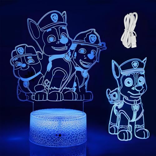 ZJRung Nachtlicht Kinder 3D, 16 Farben Ändern 3D Illusion Lampe...