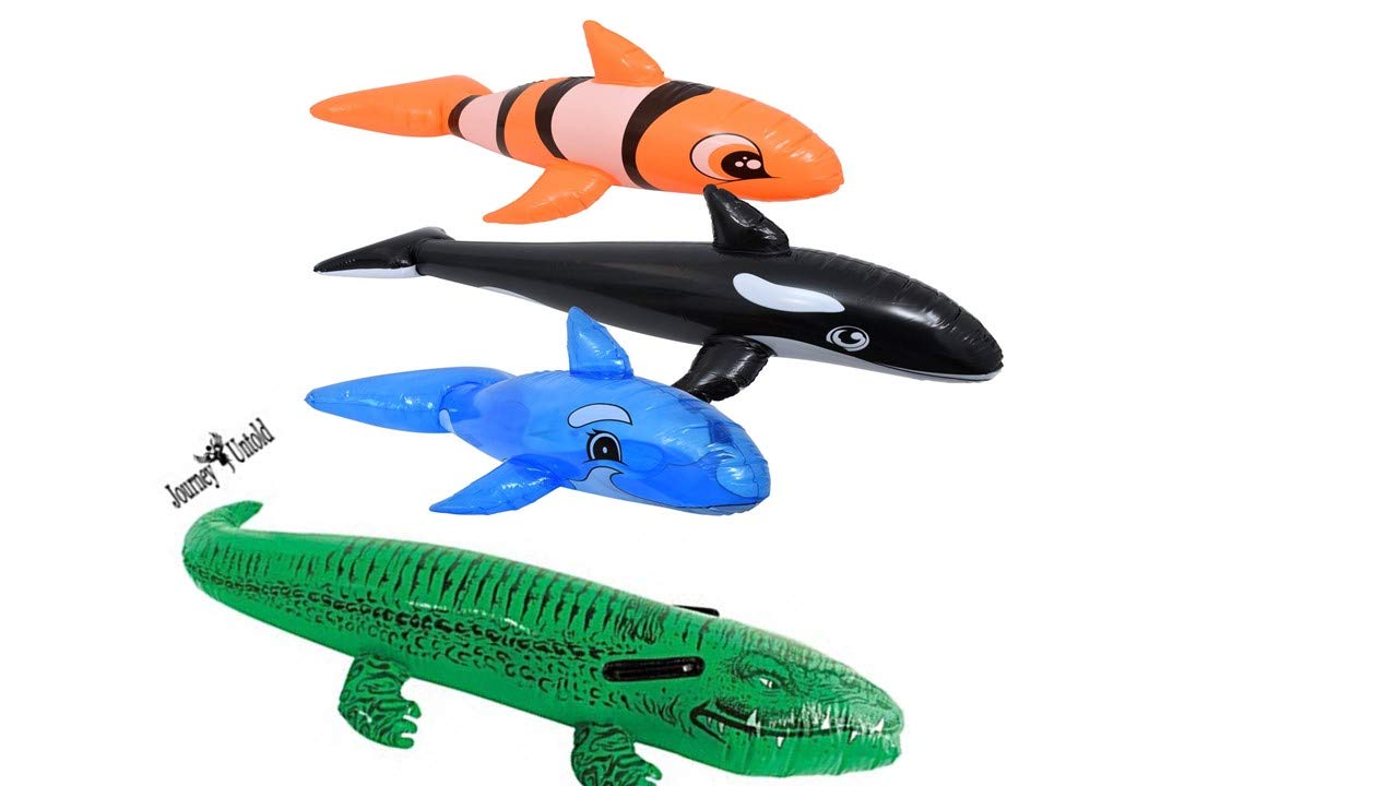 Toy Kids Summer Fun Backyard Fun (Bonus Exclusive Tropical Bliss) Play Inflatable Play Center Summer Outdoor Pool Lake Beach Fun Swimming Whale Ride Clown Fish Dolphin Alligator Ride on