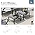 MFSTUDIO 8 Pieces Patio Furniture Sets with 45" Gas Fire Pit Table(Up to 9 Seat),Outdoor Metal Conversation Sofas with 1 x 3-Seat Sofa, 2 Single Chairs,2 Swivel Chairs and 2 Ottoman,Grey Cushion
