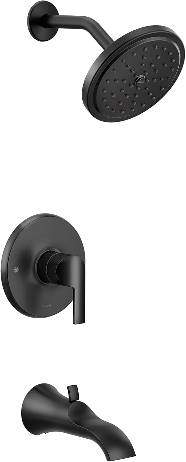 Moen UTS3203BL Doux M-CORE 3-Series 1-Handle Tub and Shower Trim Kit, Valve Required, Matte Black