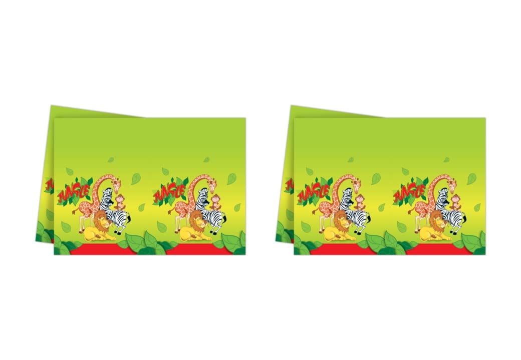ALMACENESADAN, 5024, Party and Birthday Pack; Consists of 2 Fiesta Tablecloths 120 x 180 cm, Jungle Decoration, Jungle Animals Decorata Party