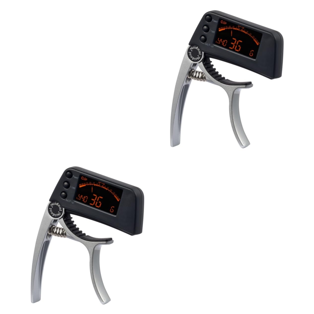Toyvian 2stücke Elektronisches Stimmgerät Und Kapodaster Für Gitarre Ukulele Banjo Präziser Tuner Mit Lcd-display Und Analoger Anzeige Silber Hochsensibel Geeignet Für Akustik