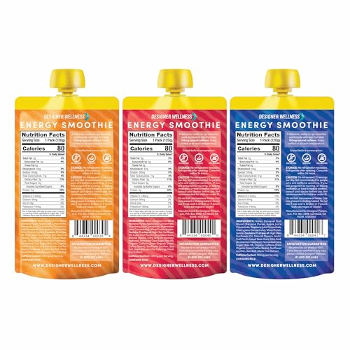 Designer Wellness Energy Smoothie, 100mg Natural Caffeine, 5g Protein, Low Carb, 12 Count