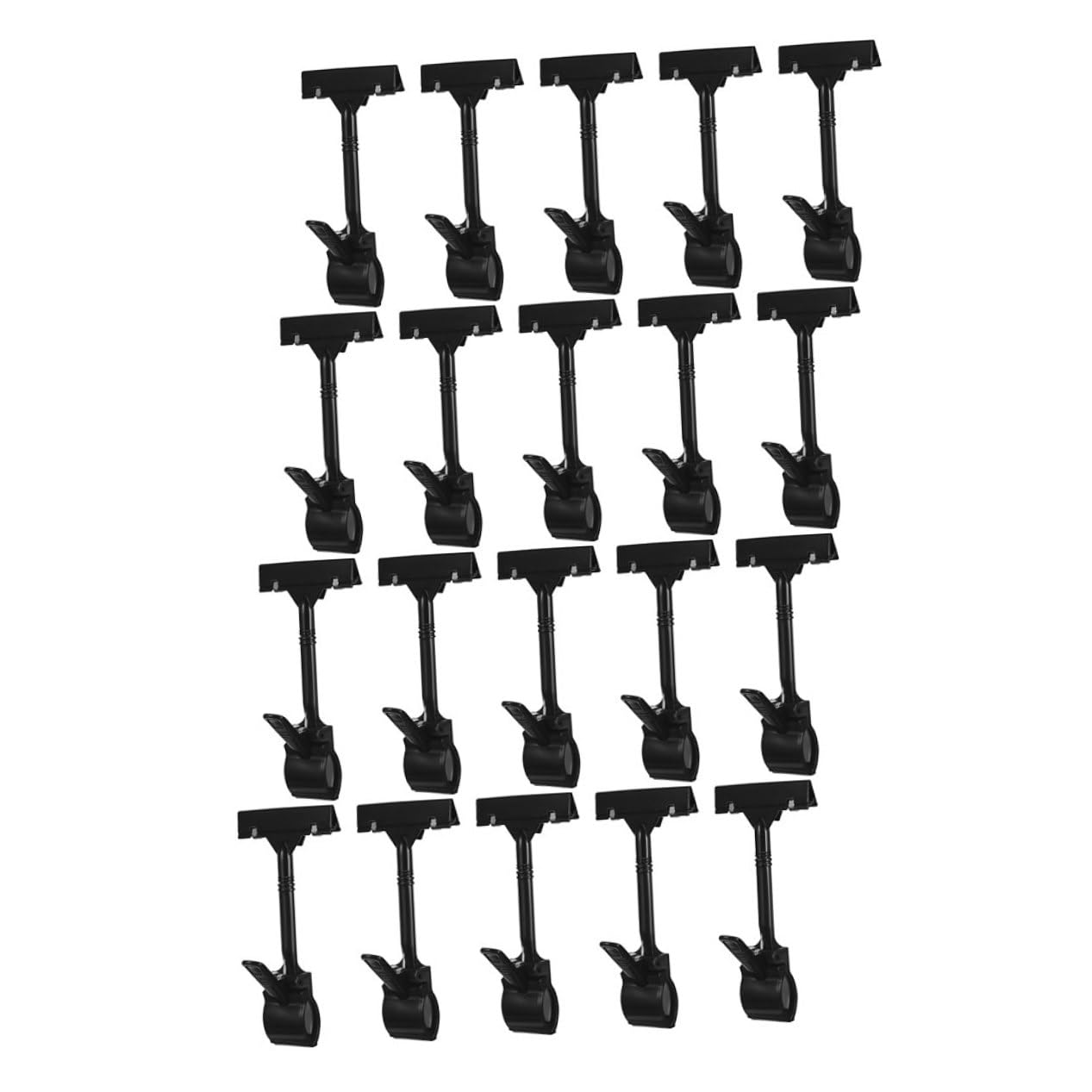 TEHAUX 20 pezzi Clip per Cartellini Prezzo T-shaped Supporto Rotabile in Plastica per Etichette Doppiamente Facciali Clip Segnaprezzi Multiuso per Supermercati e Negozi con Fissaggio