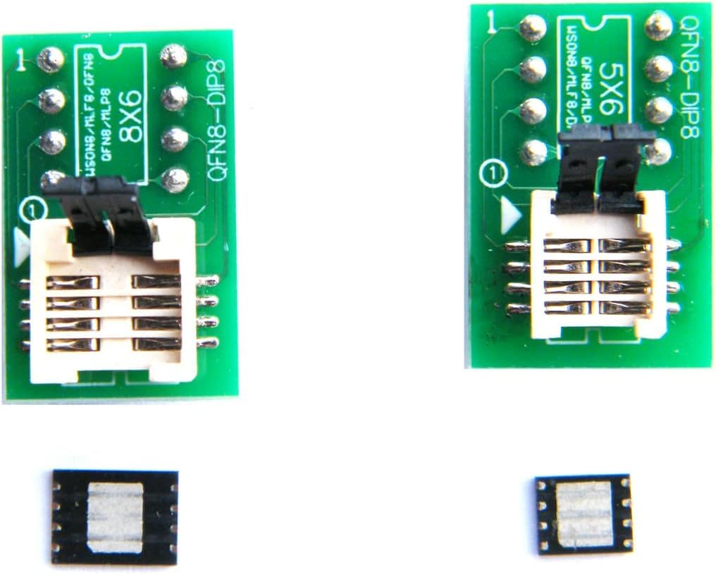 DFN8 WSON8 MLF8 MLP8 QFN8 to DIP8 Adattatore 6 x 5 mm 6 x 5 mm 6 x 8 mmIC Chip Socket per TL866ii Plus RT809H RT809F T48 T56 ezp2023 CH341 Programmer
