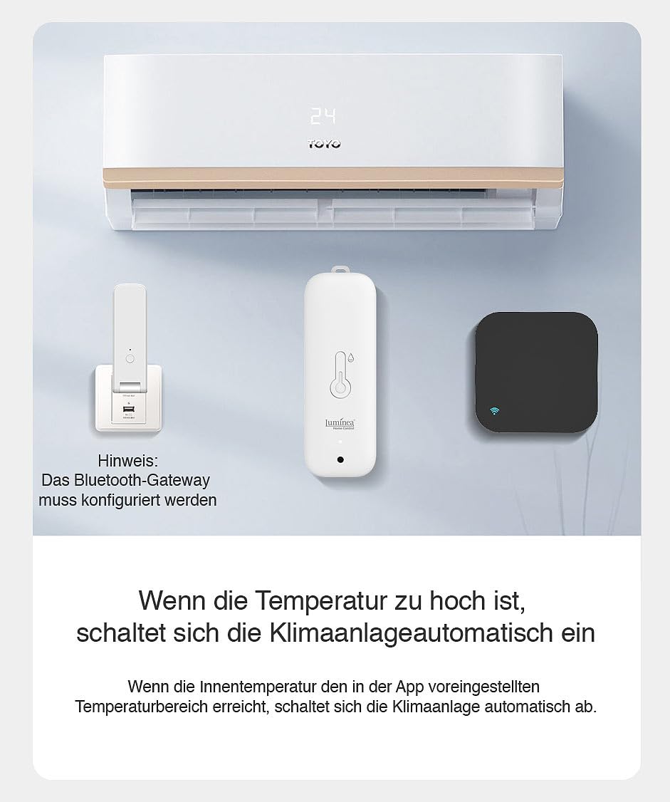 Luminea Home Control Funk Sensor: 8er-Set Thermometer & Hygrometer mit Bluetooth & App, wetterfest, IP65 (Thermometer für Außenbereiche, Digitale innen außen, Frost)