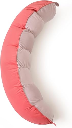 Miniatura 16 de Peallow(Pat. Pend) - Almohada larga redonda para adultos, almohada de apoyo suave y de apoyo para dormir y soporte lumbar (gris-blanco, 47 pulgadas)