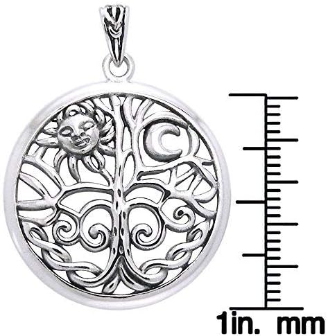 Jewelry Trends Sterling Silver Celtic Sun Moon Tree of Life Pendant Necklace 18" - Image 2