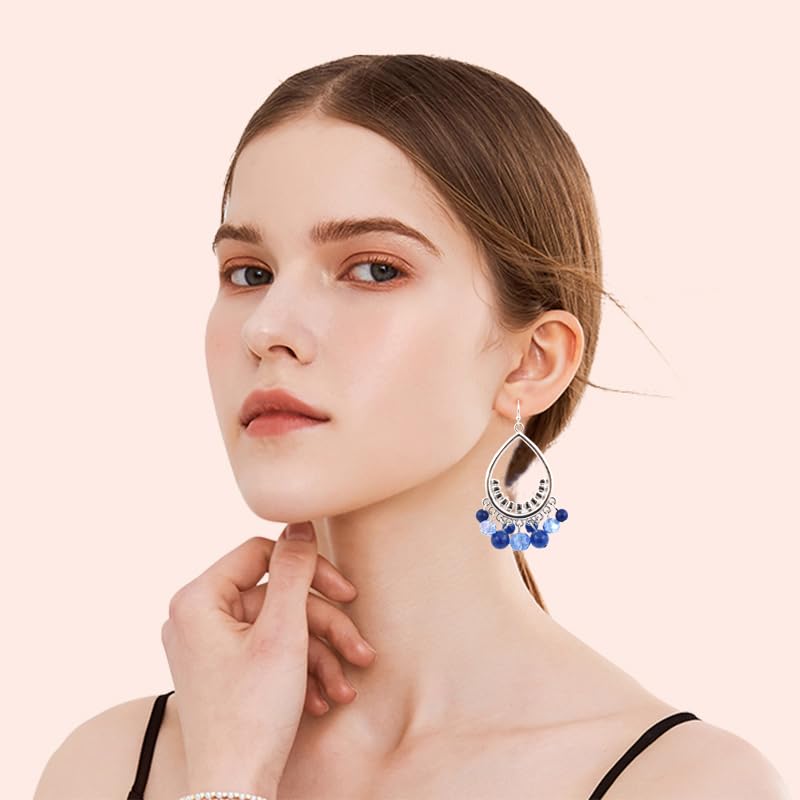 Teardrop Earrings for Women Multi Boho Beaded Dangle Drop Earring2